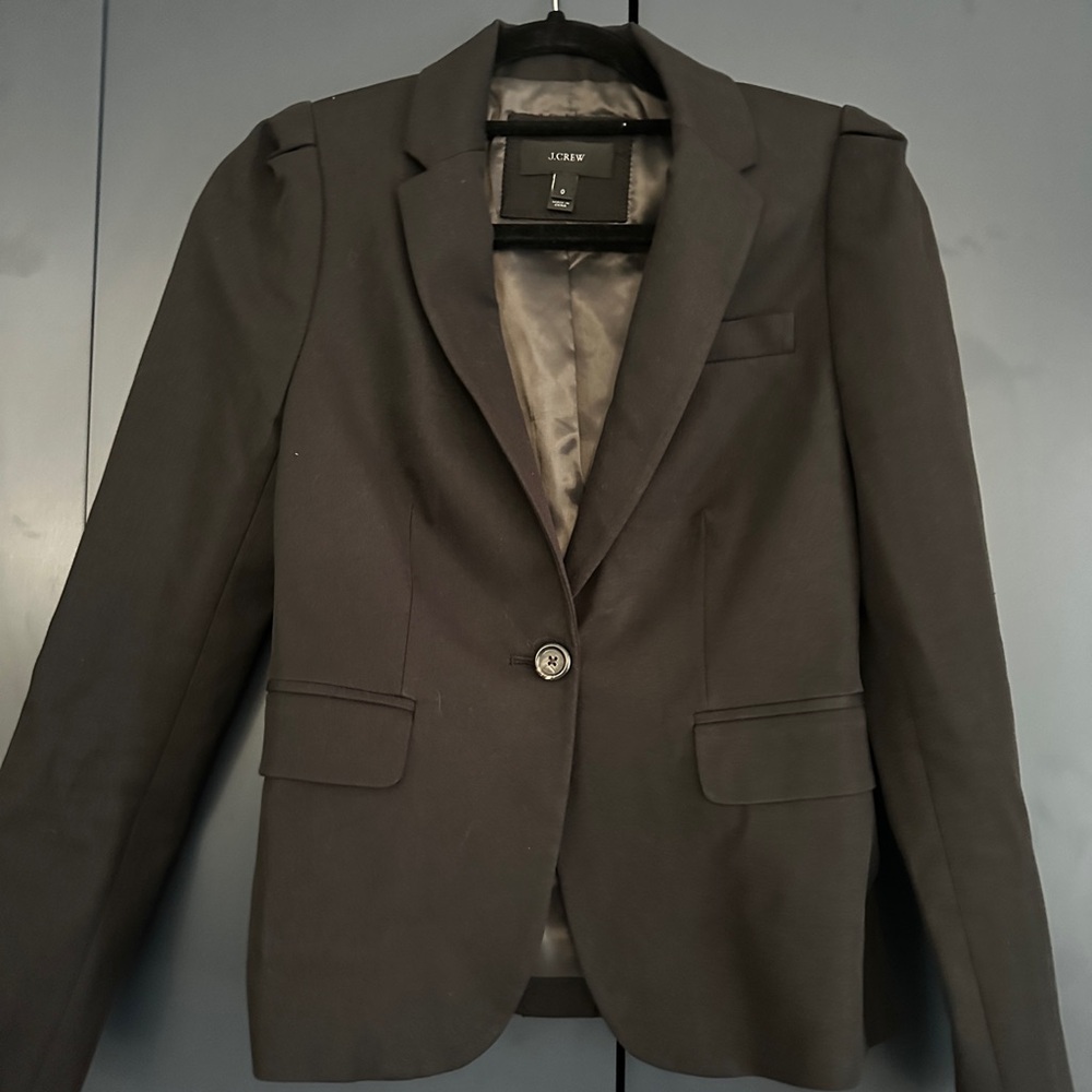 J. Crew Black Tailored Blazer with Notched Lapels